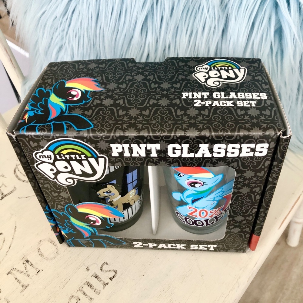 MY LITTLE PONY - MLP, 2013, HMV Exclusive, Pint Glass 2-Pack, NEW In Box - Picture 2 of 8